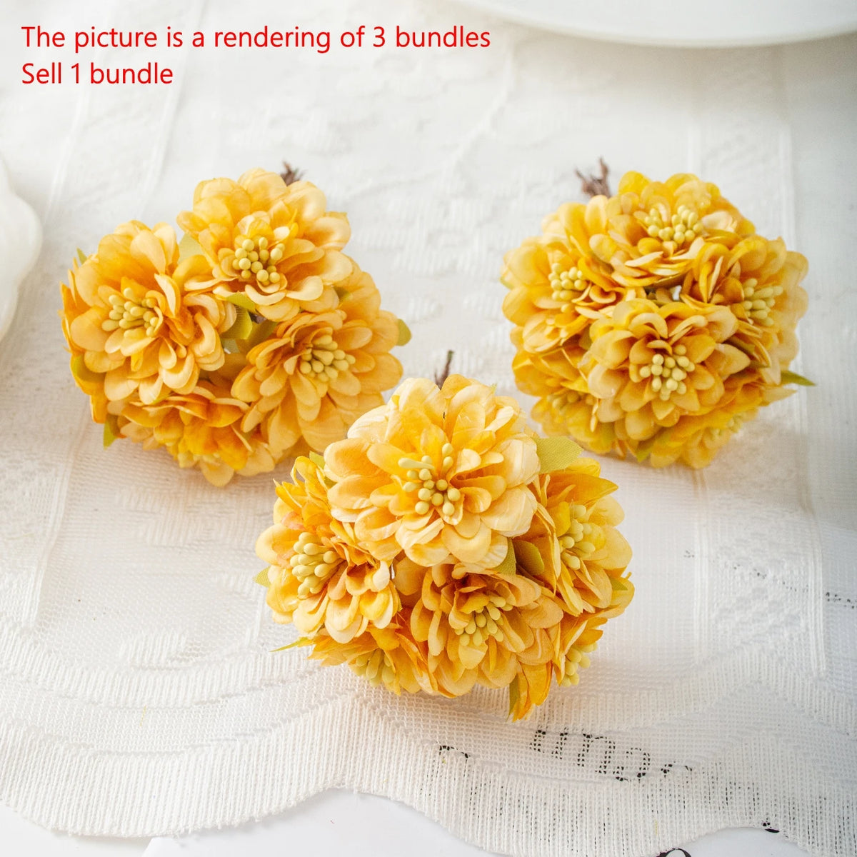 Silk Rose Artificial Flower Mini Bouquet – Wedding & Home Decor Artificial Flower Bouquet Babs color-7 3 pcs