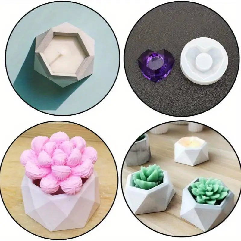 3D Succulent Silicone Mold – Resin, Cement, Candle & Soap Silicone Craft Mold Babs