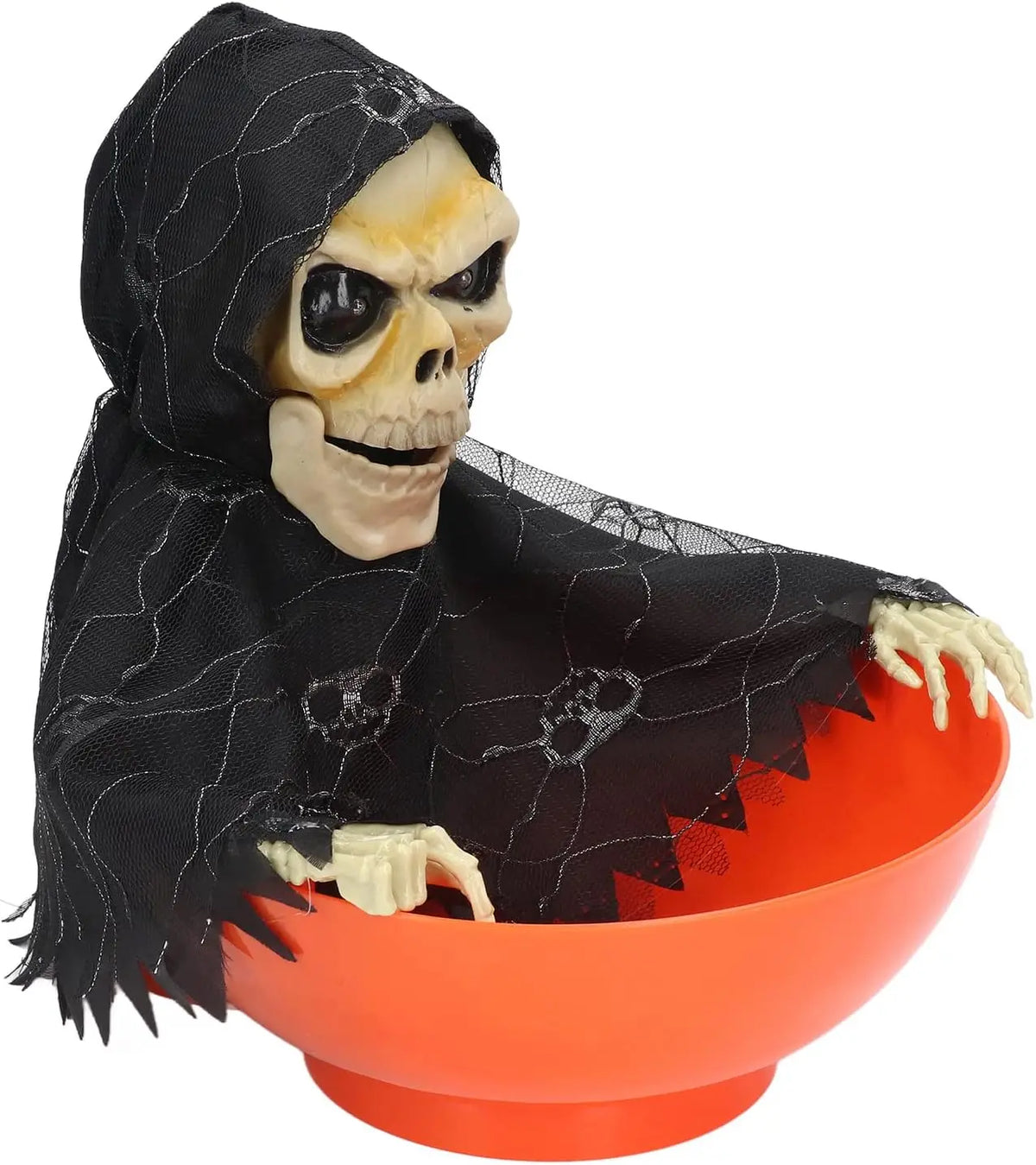 Halloween Electric Ghost Fruit Tray – Glowing & Swinging Prop Halloween Prop Decoration Babs Orange 24 24.3cm