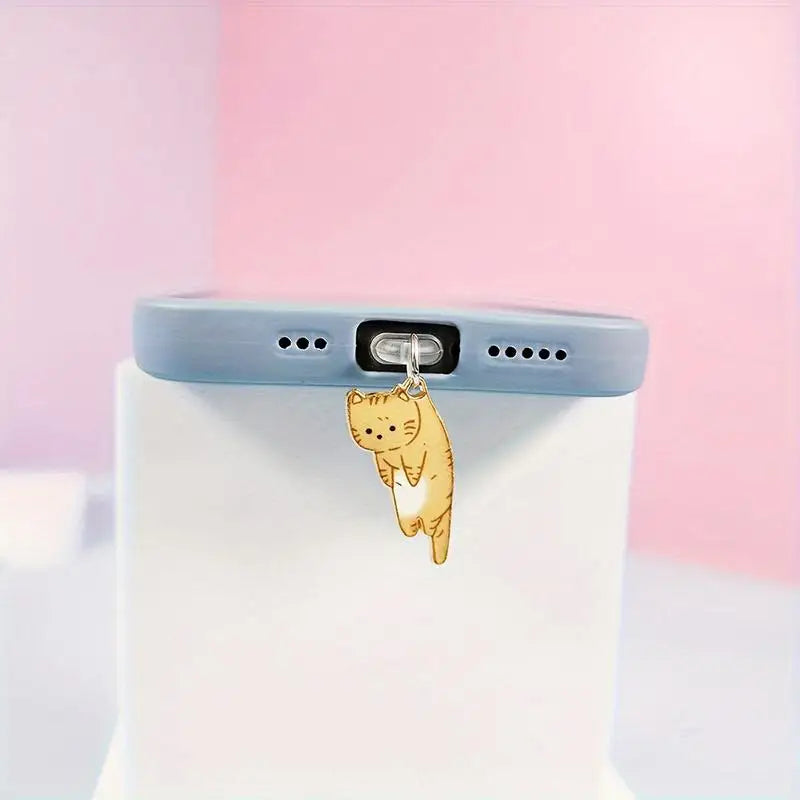 Alloy Dripping Kitten Pendant & Phone Dust Plug Keychain Charm Decorative Pendant Charm Babs one size A4