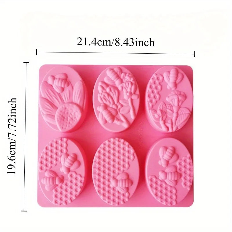 6-Cavity Silicone Bee Soap Mold – DIY Candle & Craft Mold Silicone Craft Mold Babs