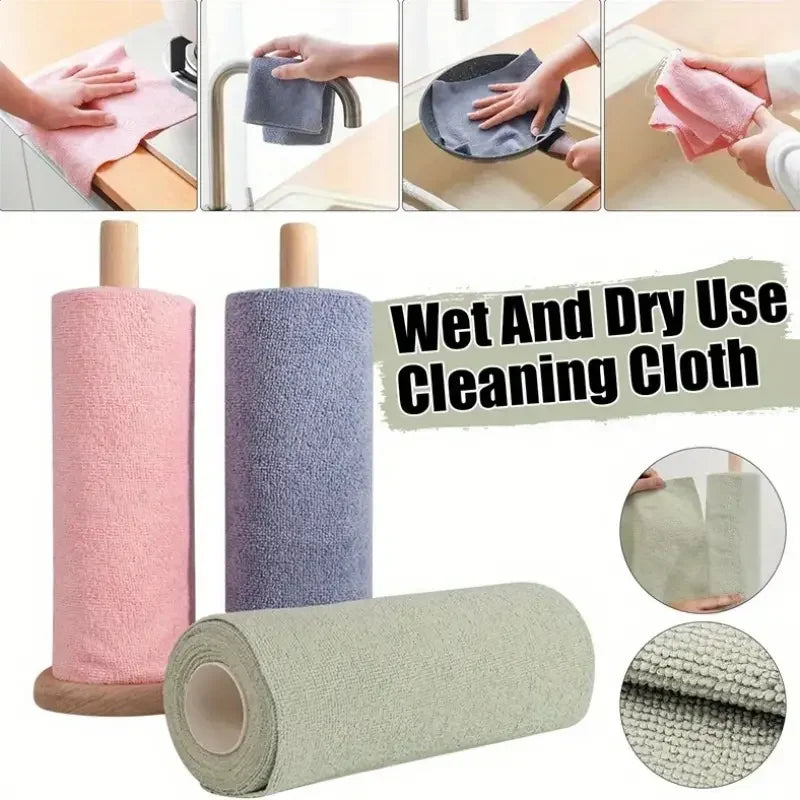 Reusable Microfiber Cleaning Wipes – 20pc Roll Kitchen Towels Microfiber Cleaning Wipes Babs