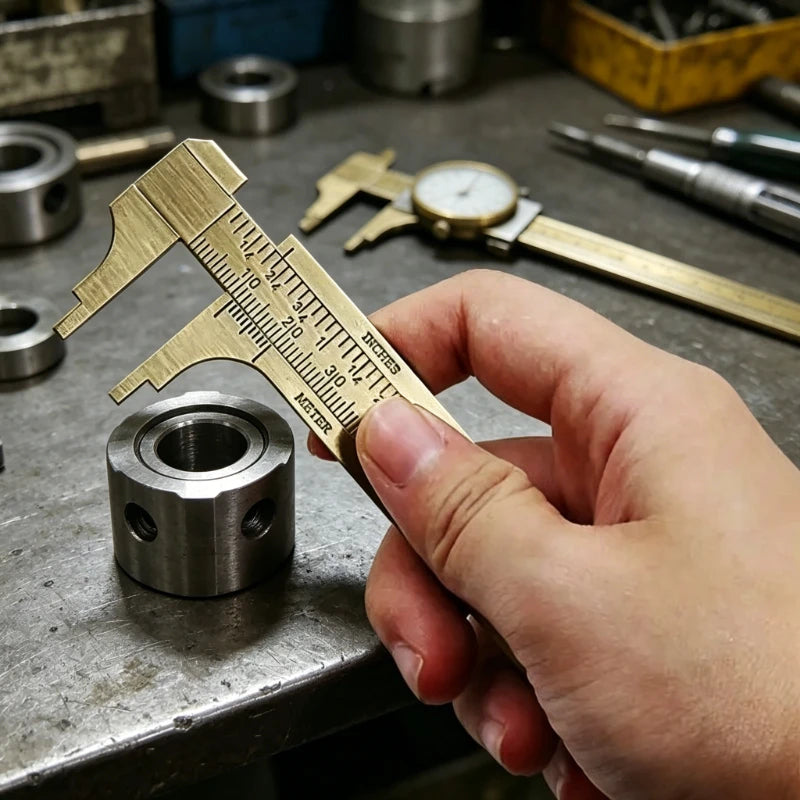 Brass Mini Vernier Caliper – Metric & Imperial Pocket Slide Gauge Vernier Caliper Babs
