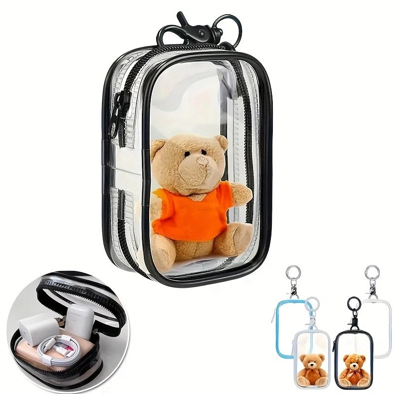 Clear Figure Display Bag with Keychain | Blind Box Mini Pouch Figure Display Bag Babs