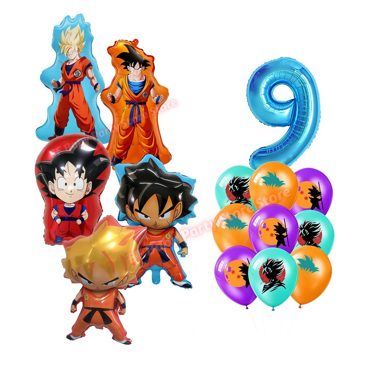 Dragon Ball Z Birthday Party Supplies – Goku Balloons, Cups & Plates Party Supply Set Babs 24pcs Balloons-9