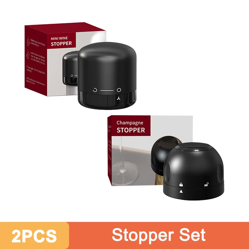 Reusable Vacuum Wine & Champagne Bottle Stoppers – Leak-Proof Wine Bottle Stopper Babs Stopper Set
