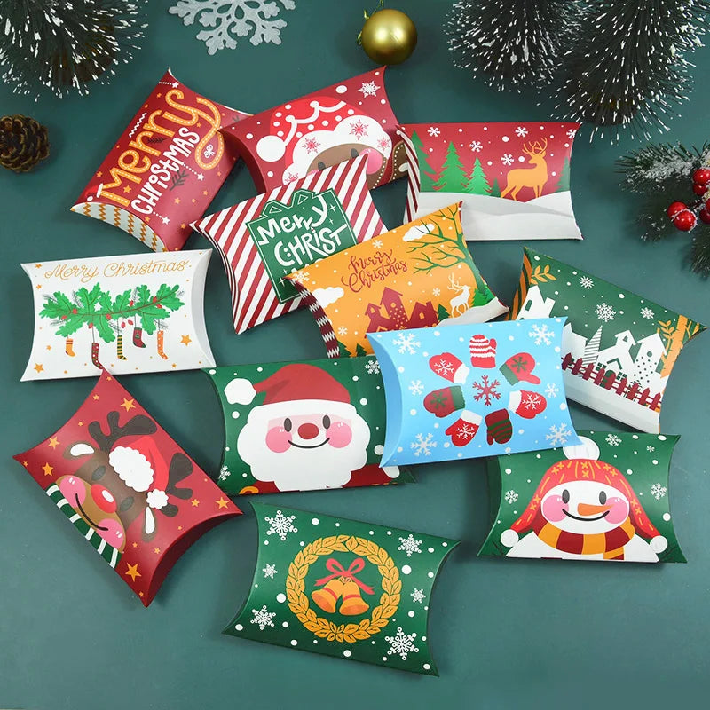 Christmas Pillow Candy Gift Boxes | Kraft Paper, 12 or 24 Pack Holiday Gift Boxes Babs
