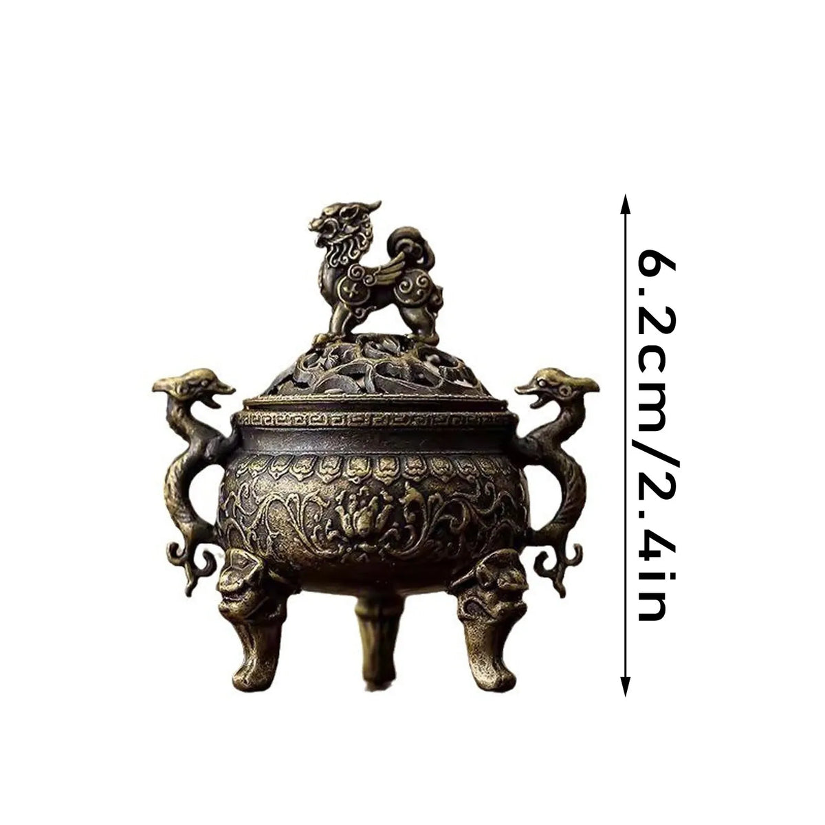 Vintage Brass Incense Burner – 3-Legged Hollow Censer with Lid Incense Burner Babs K One Size