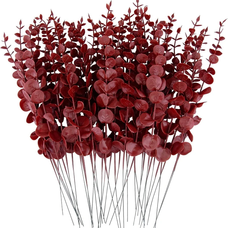 Artificial Multicolor Eucalyptus Faux Greenery Stems – DIY Decor Artificial Greenery Stems Babs color 6 15 pcs