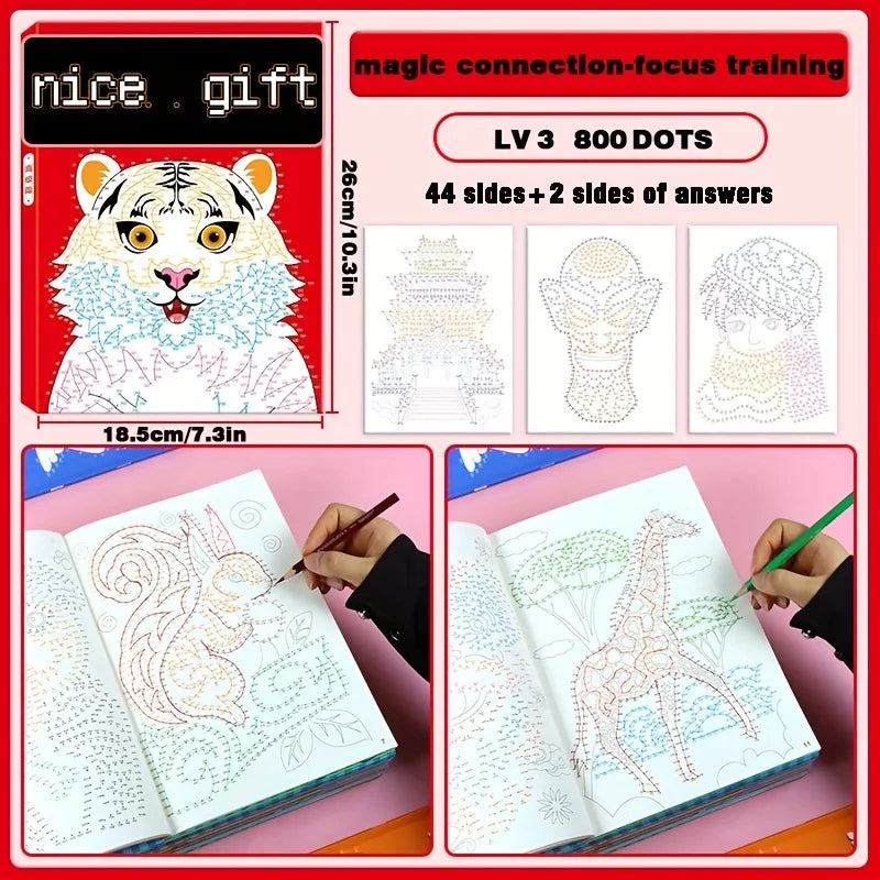 Connect-the-Dots Book – 44 Patterns, 3 Difficulty Levels Activity Drawing Book Babs Senior