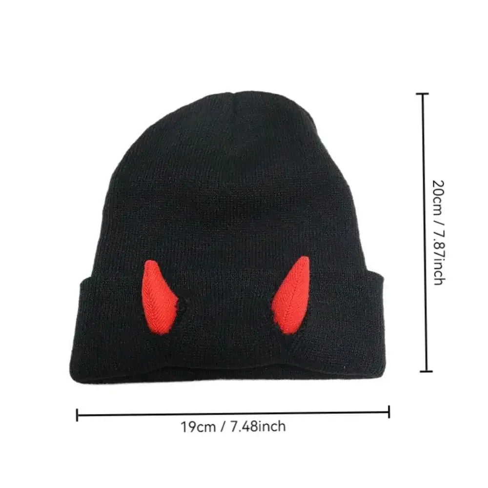 Devil Horn Knit Beanie Hat – Funny Costume Cap for Teens & Adults Novelty Knit Beanie Babs