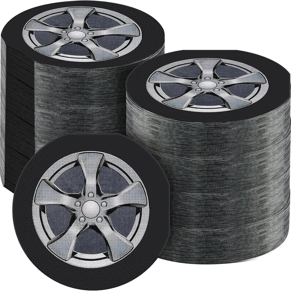 Race Car Tire Paper Napkins – Birthday & Baby Shower Party Supplies Party Paper Napkins Babs