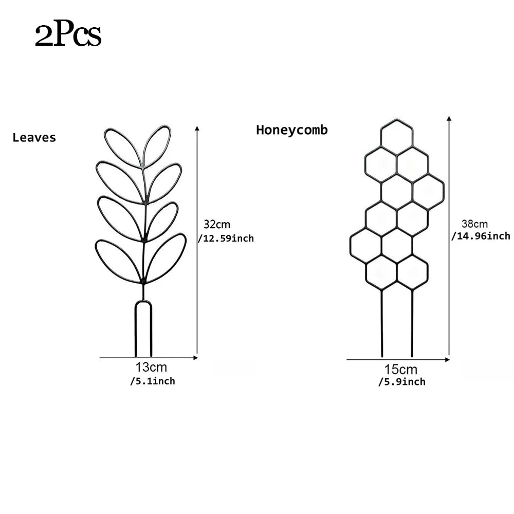 Indoor Plant Trellis Leaf Shape Climbing Support 1/2 Pack Plant Trellis Babs 2Pcs