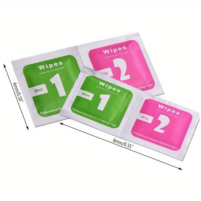 100-Set Wet & Dry Wipes for Camera Lens & LCD Screen Cleaning Screen Cleaning Wipes Babs