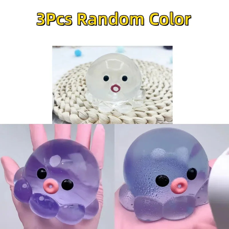 Bubble Octopus Squeeze Pop Fidget Toy – Foam Slow-Stretch Fun Foam Fidget Toy Babs 3Pcs Random Color