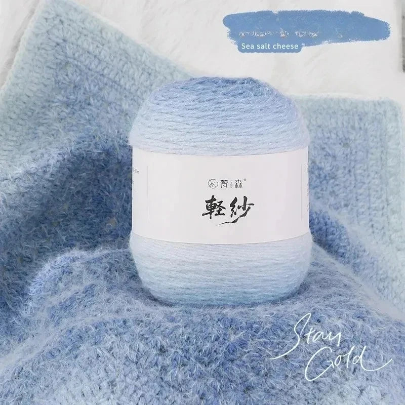 Gradient Long Plush Yarn 375m – Soft 3mm Knitting & Crochet Thread Knitting Yarn Babs Color 02