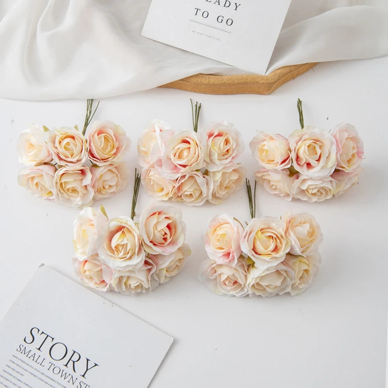 Artificial Silk Rose Bouquet for Wedding, Home & DIY Decor Artificial Flower Bouquet Babs Deep Pink 1pc
