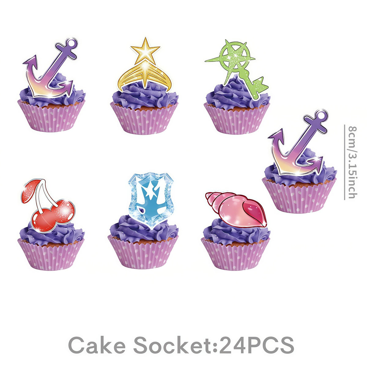 Katseye Kpop Birthday Party Supplies – Plates, Cups & Balloons Party Supplies Set Babs 24pcs Cupcake topper 1