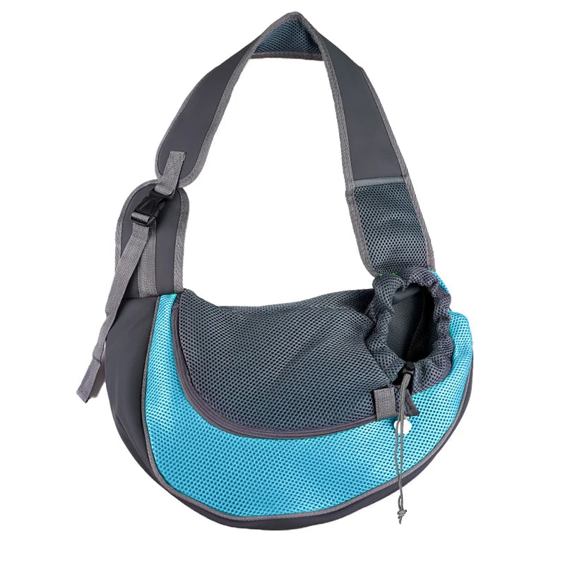 Pet Cat & Dog Mesh Sling Carrier Bag – Breathable Travel Pack Pet Carrier Bag Babs Blue S