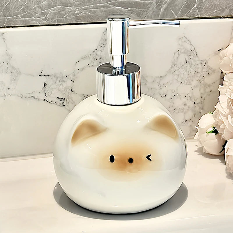 Ceramic Cat Soap Dispenser – Press Pump for Soap & Shower Gel Ceramic Soap Dispenser Babs