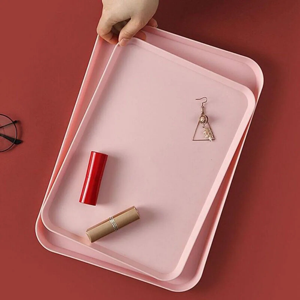 LEENKEA Rectangular Plastic Serving Tray – Anti-Slip, 2 Sizes Serving Tray Babs