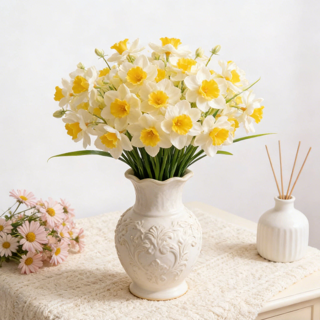 Silk Narcissus Artificial Flowers – Bridal Bouquet & Home Decor Artificial Silk Flowers Babs