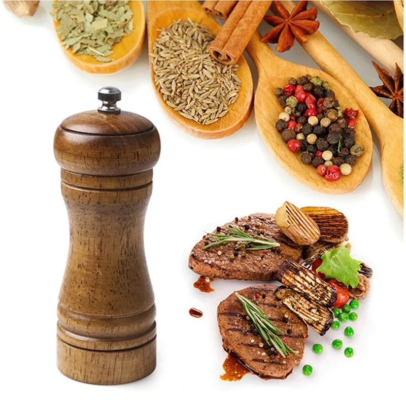 Solid Wood Salt & Pepper Mill | Adjustable Ceramic Grinder Pepper & Salt Mill Babs