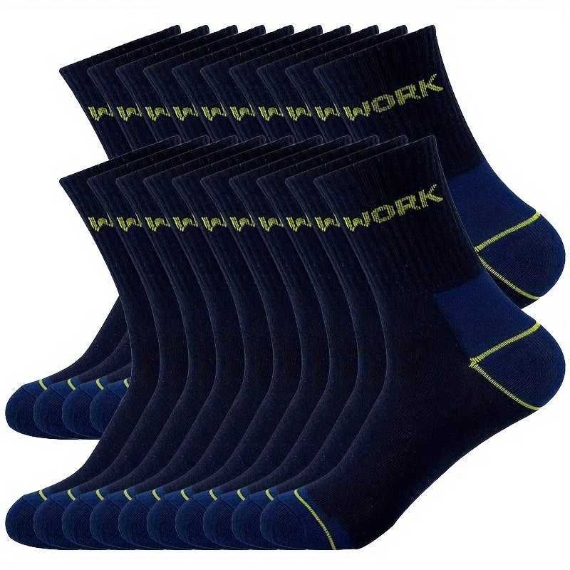 Men's Crew Socks 20 Pairs – Breathable Solid Sport & Casual Men's Crew Socks Babs