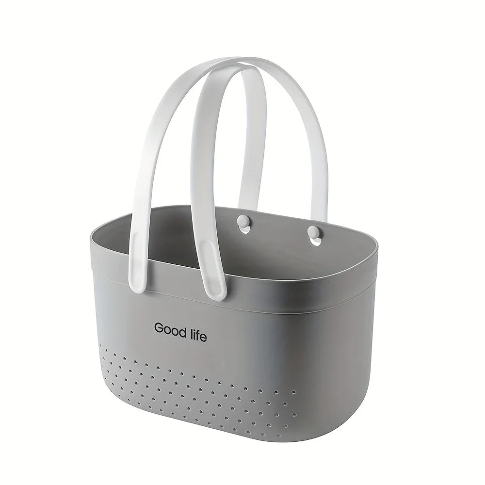 Portable Shower Caddy Basket with Handles – Plastic Storage Tote Shower Caddy Basket Babs Grey