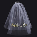 Bride To Be White Veil with Comb | Bachelorette Party Accessory Bridal Veil Accessory Babs Gold