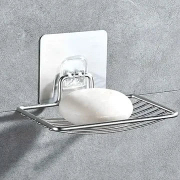 Wall Mounted Stainless Steel Soap Holder & Drainage Tray Soap Holder Babs Silver2pcs