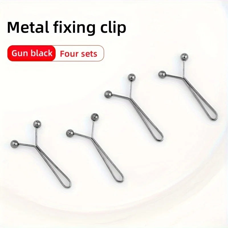 4pcs Invisible Waist Tightening Metal Clips for Jeans & Clothes Waist Adjustment Clips Babs black