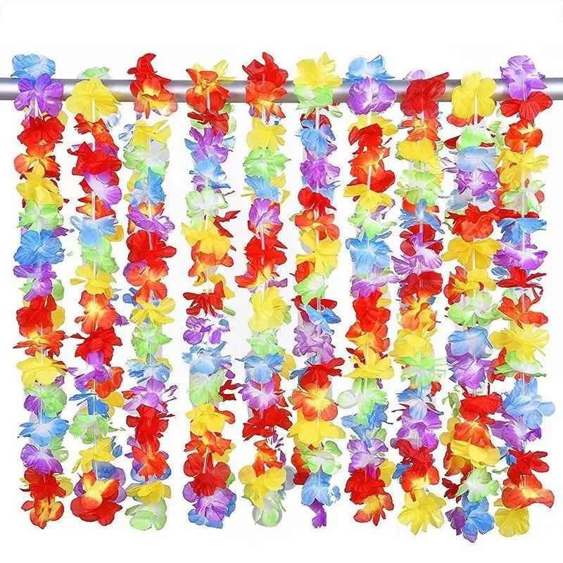 Hawaii Artificial Flower Leis Necklace Bulk 20/36/50 Pcs Flower Lei Necklace Babs