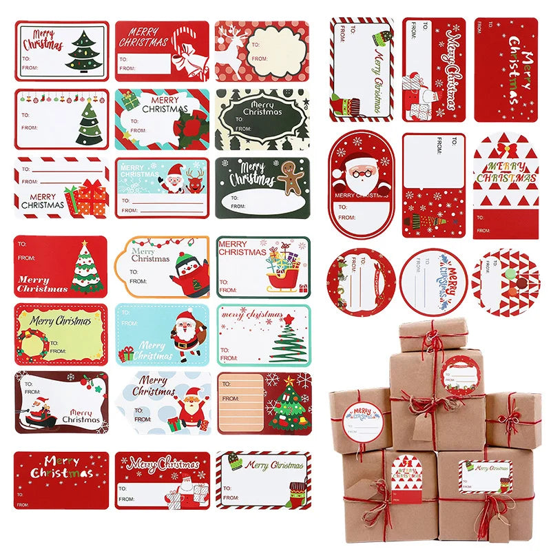 90pcs Christmas Gift Stickers – 10 Sheets Labels & Name Tags Christmas Sticker Sheets Babs