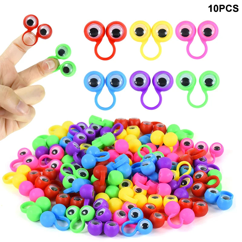 Wiggly Eyeball Finger Puppets Ring Toys – Party Favors 10/20pcs Finger Puppet Toys Babs 10pcs