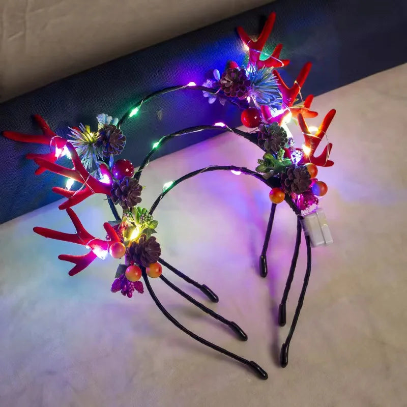 10-Pack LED Reindeer Antler Headbands – Christmas Party Glow LED Party Headbands Babs 9