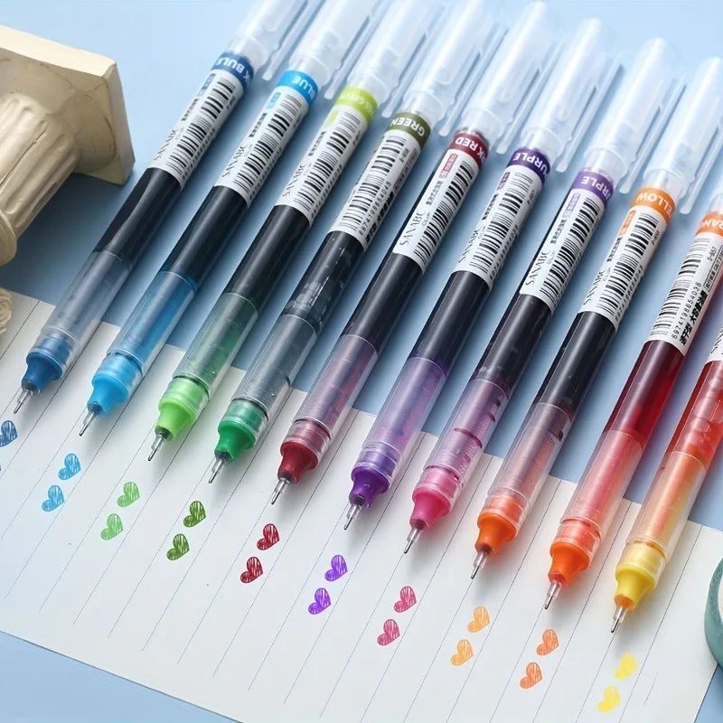 17-Pc Liquid Ink Rollerball Pens Set | 0.5mm Quick-Dry Needle Tip Rollerball Pen Set Babs