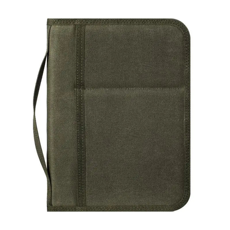 Tactical A5 Notebook Cover Zippered Canvas EDC Organizer Canvas Notebook Cover Babs Green