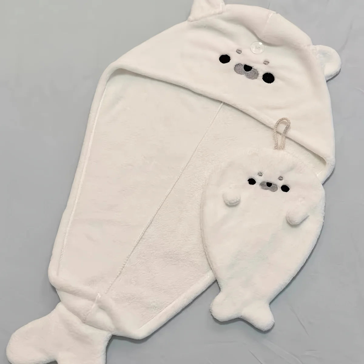 Cartoon Seal Microfiber Hair Towel Wrap & Cleaning Cloth Set Microfiber Hair Wrap Babs 2pcs