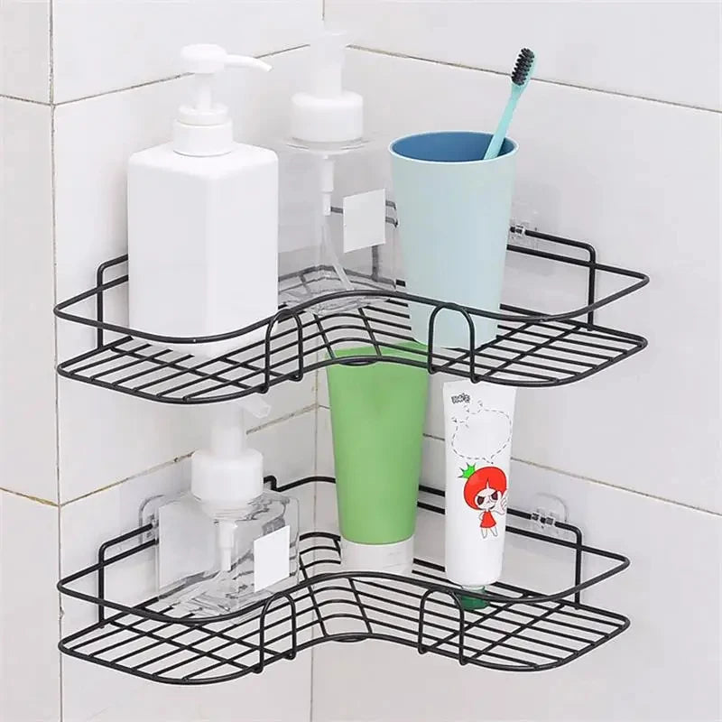 No-Drill Wall-Mounted Metal Storage Rack – Kitchen & Bathroom Wall-Mounted Storage Rack Babs