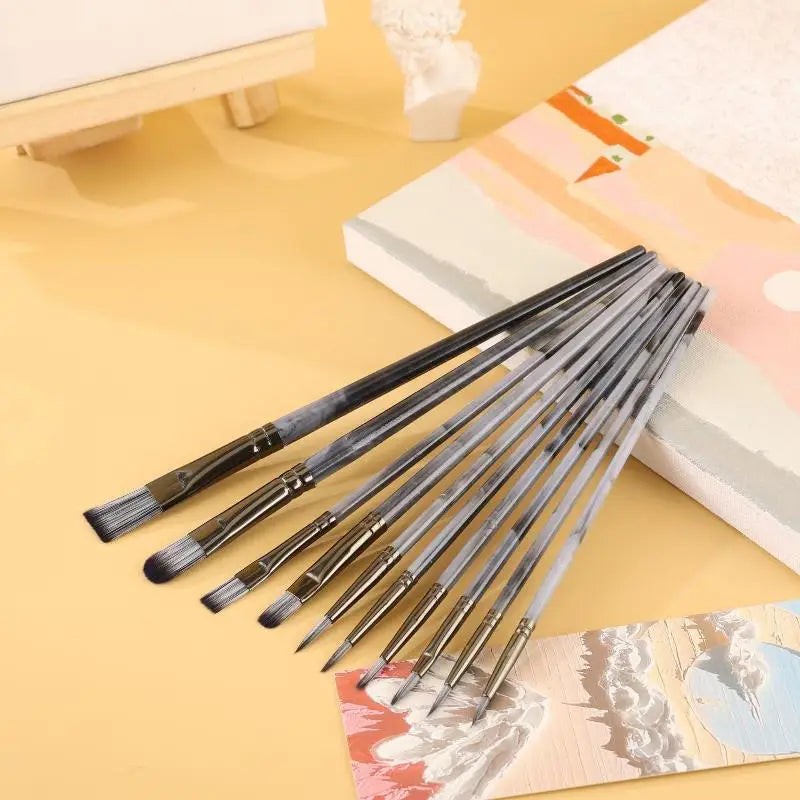 10-Piece Artist Paint Brush Set – Oil, Acrylic & Watercolor Artist Paint Brush Set Babs