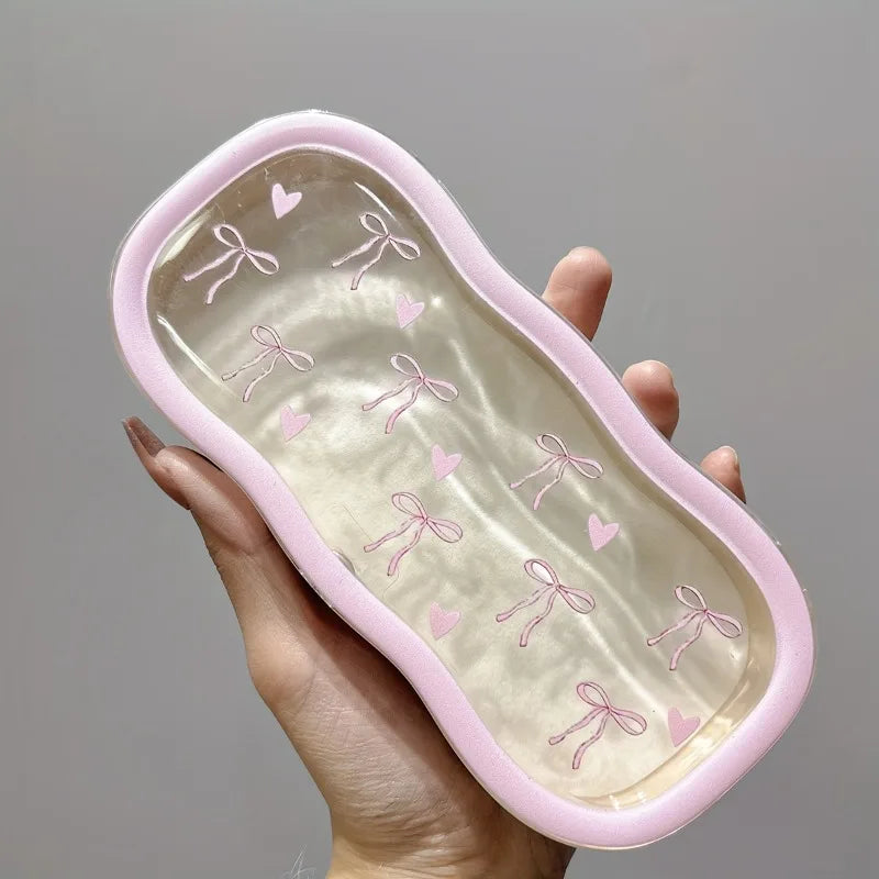 Magnetic Glasses Case Heart Bow Design – Portable Storage Box Eyeglass Storage Case Babs