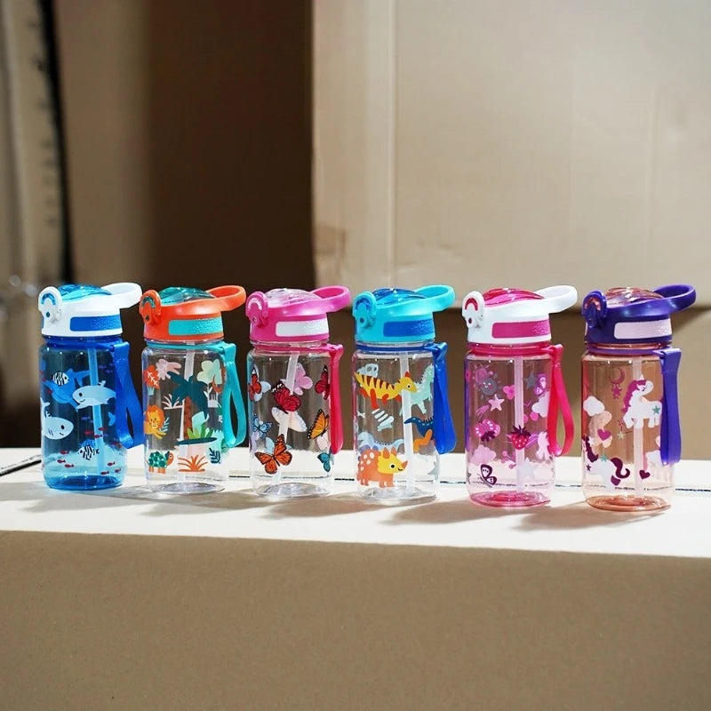 Kids Straw Water Bottle – Leakproof, BPA-Free with Carry Handle Kids Water Bottle Babs