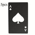5-Pack Poker Card Stainless Steel Bottle Opener Bar Tool Bottle Opener Set Babs Black