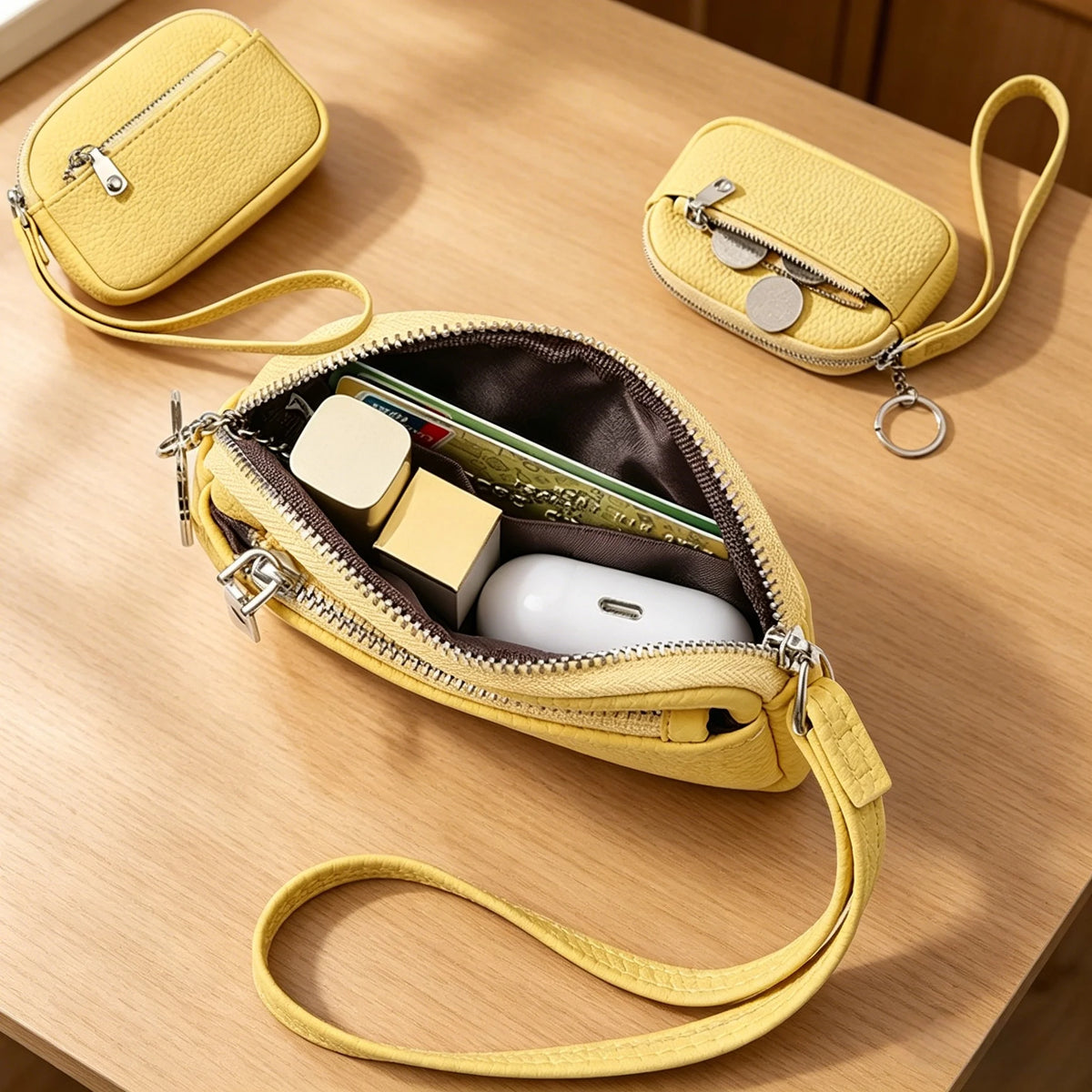 Mini PU Keychain Purse – Lipstick & Earphone Holder Wallet Mini Keychain Purse Babs