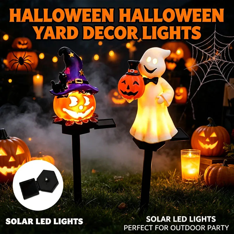 Solar Halloween Garden Stake Lights – Pumpkin Ghost Design Solar Garden Stake Light Babs
