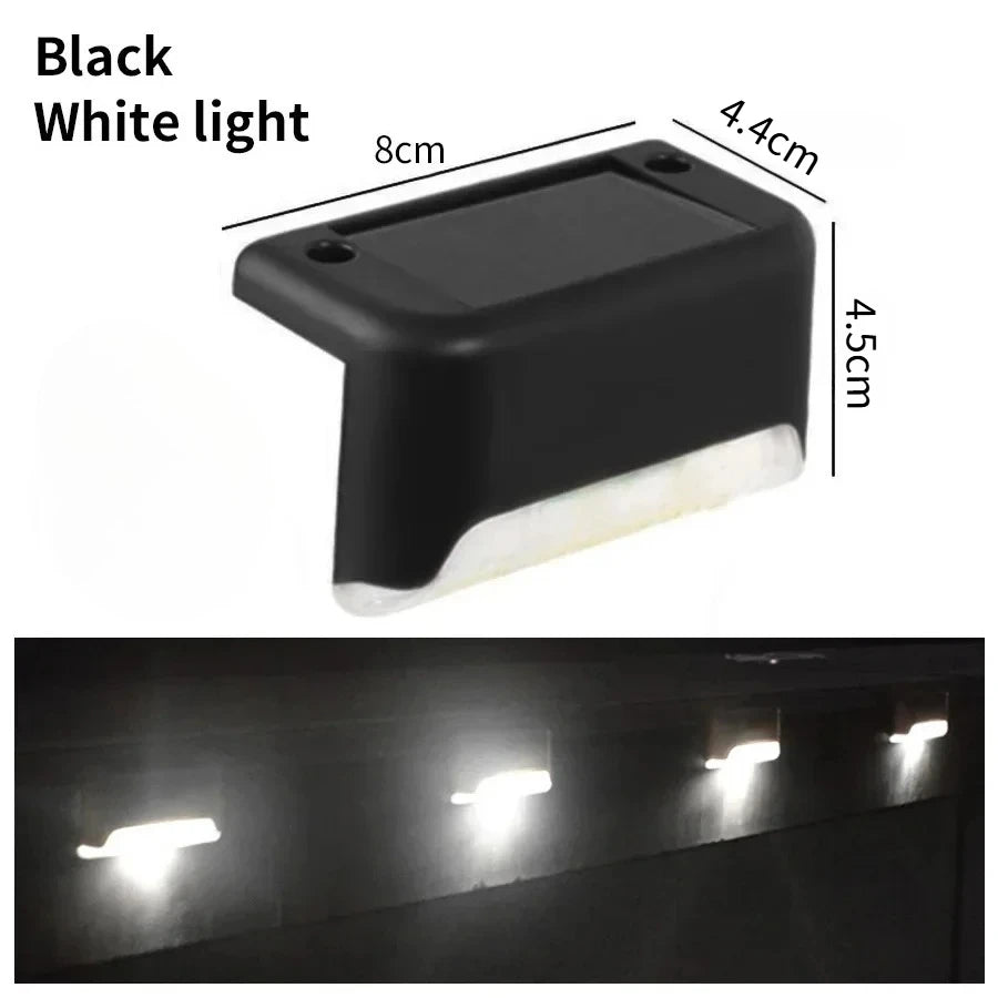 Solar LED Stair Lights – IP65 Waterproof Fence & Garden Lights Solar Outdoor Light Babs Black White Light