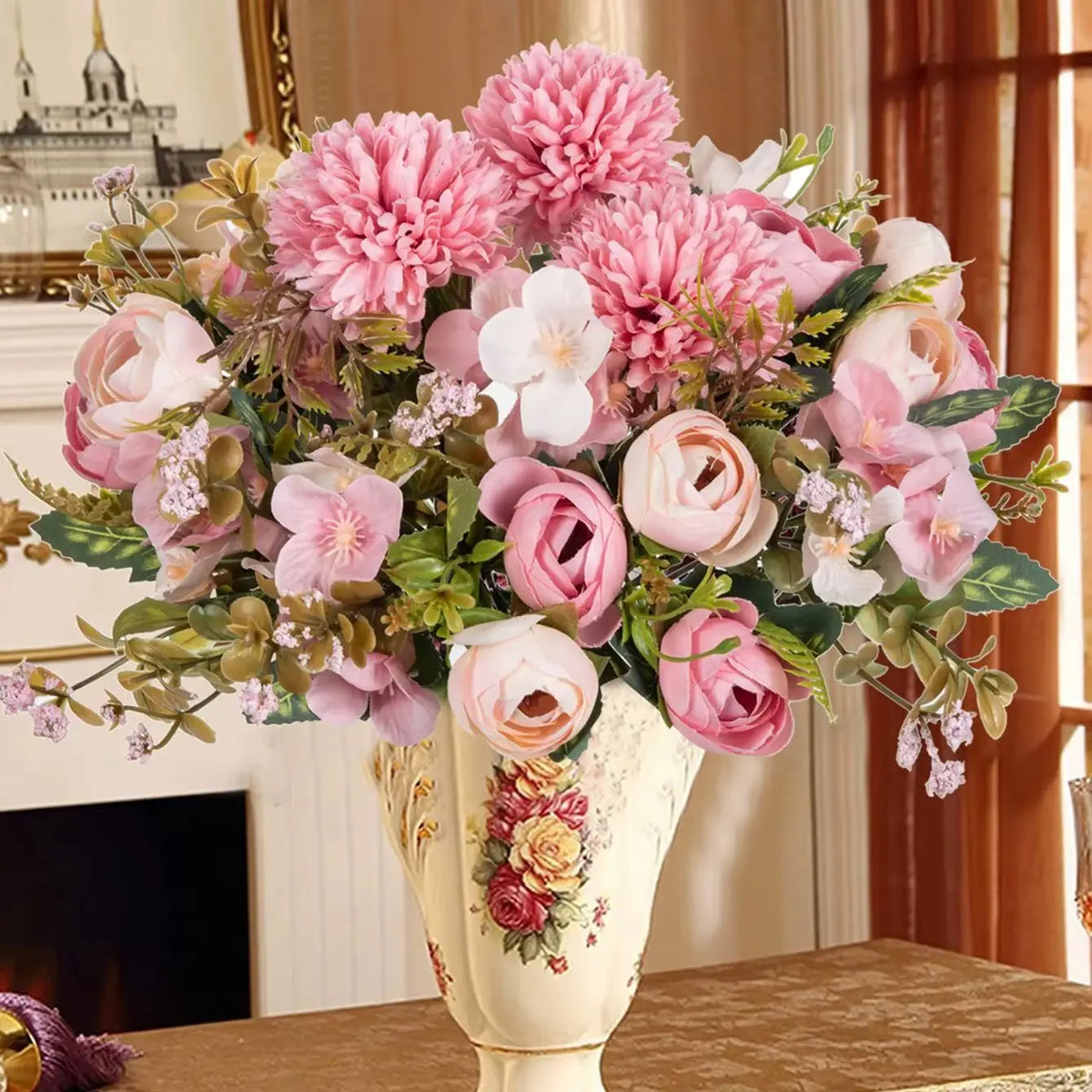 Silk Tea Rose Bud Artificial Bouquet – Wedding & Home Decor Artificial Flower Bouquet Babs