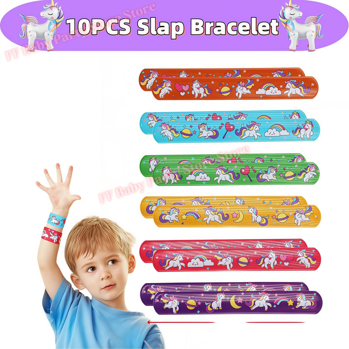 Girls Unicorn Birthday Party Decorations – 3D Balloons & Supplies Party Decoration Set Babs 10pcs Slap Bracelet others