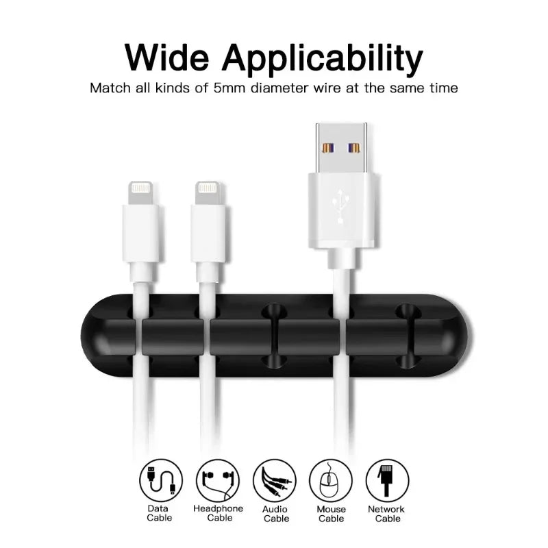 Silicone USB Cable Organizer Clips & Desk Cable Winder Cable Organizer Clips Babs